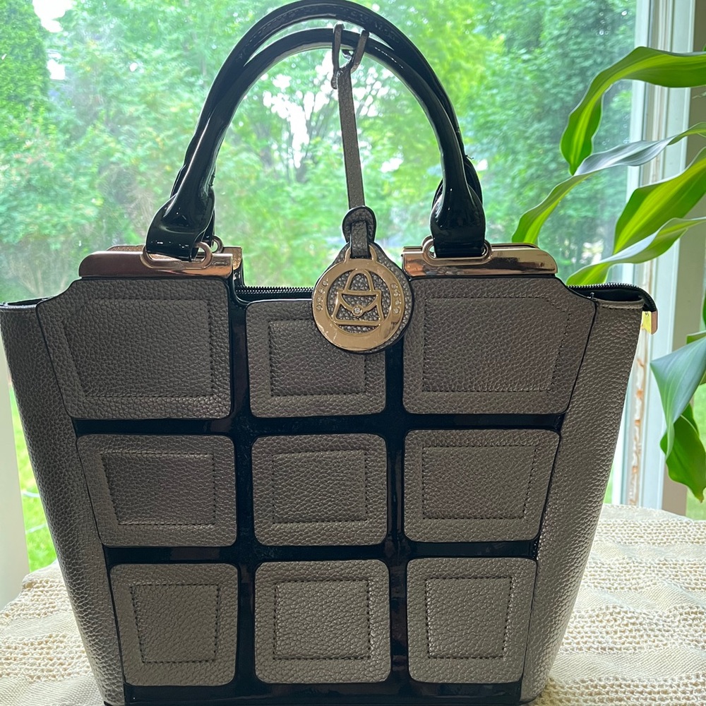 Black and silver handbag